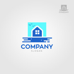 Beach Resort logo symbol vector template