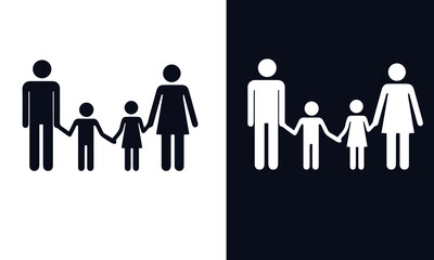 family life vector design black and white