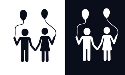 family life vector design black and white