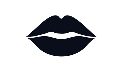 lips kiss vector design black and white icon illustration
