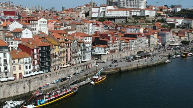 aerial view of the downtown area of Porto Portugal