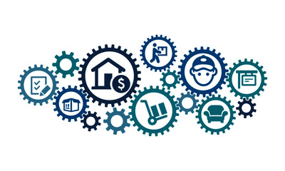  moving icons vector design 