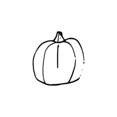 Halloween pumpkin doodle element. Decoration about esotericist and magic. 