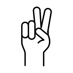 hand peace and love gesture, human rights day, line icon design