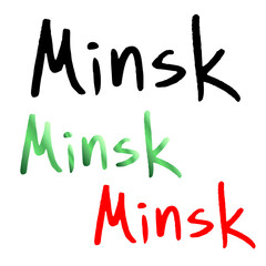 Vector handwritten word -Minsk