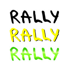 Vector handwritten word - rally