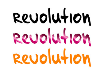Vector handwritten word - revolution