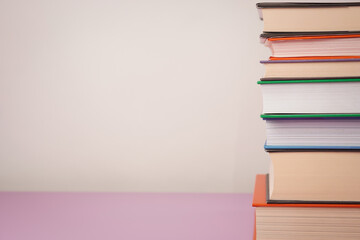 Collection books on white background.