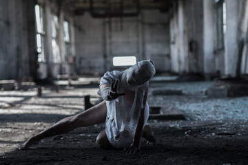 Dirty monster girl with bandaged face