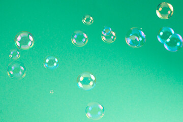 Soap bubbles isolated on a black background