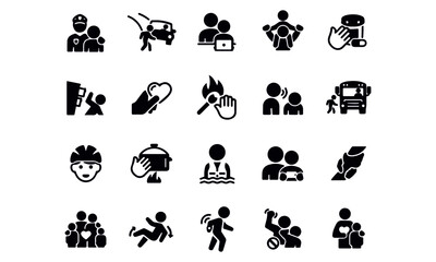 Child Safety Icons vector design 