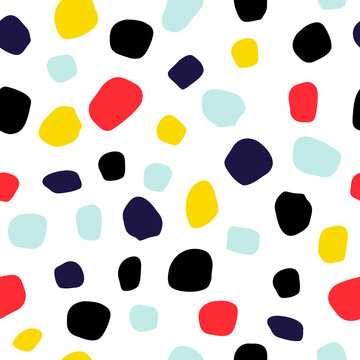 Abstract seamless pattern with spots. Childish cute print. Vector hand drawn illustration. © bilaaa