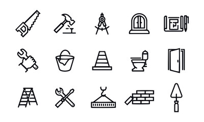  Construction Icon Set vector design 