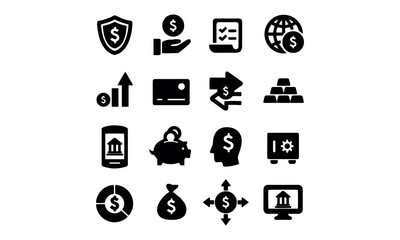 Finance and Banking Icons vector design 