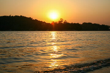beach sunset golden sun beautifull peace