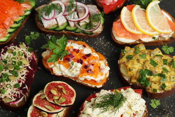 Smorrebrod is a traditional Scandinavian open-faced sandwich