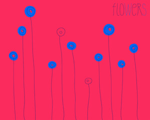 flower vector background. minimal style