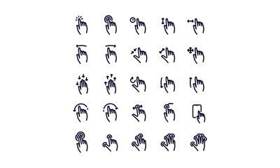 touch screen hand gestures vector icons