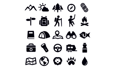 Travel, Adventure and Camping Icons vector design 