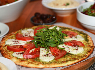 bruschetta with tomato and mozzarella