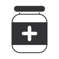 medicine bottle prescription pharmacy, silhouette icon design