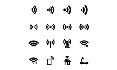  wifi icons  vector design 