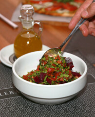 Healthy ingredients salad bowl