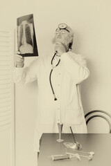 Vintage doctor in sepia