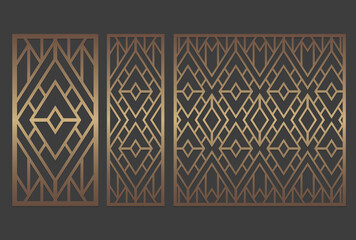 Laser cut geometric panel design. Repeating stencil template.