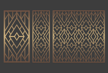 Laser cut geometric panel design. Repeating stencil template.
