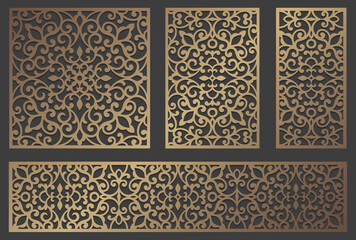 Laser cut panel design. Ornate vintage border template for laser cutting, stained glass, glass etching, sandblasting, wood carving, cardmaking, wedding invitations.