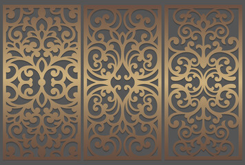 Laser cut panel design. Ornate vintage border template for laser cutting, stained glass, glass etching, sandblasting, wood carving, cardmaking, wedding invitations, stencils.