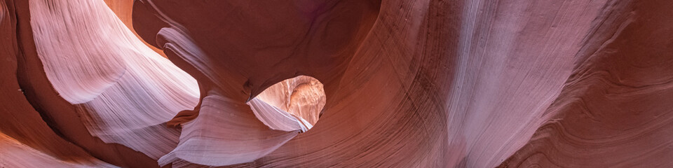 Eye in the rock of  colorful antelope slot canyon near page arizona usa.