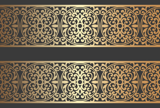 Laser cut panel design. ornate vintage vector border template for laser cutting, stained glass, glass etching, sandblasting, wood carving, engraving, cardmaking, wedding invitations. 