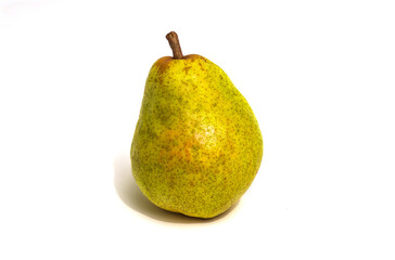 Ripe pear after harvest on white background