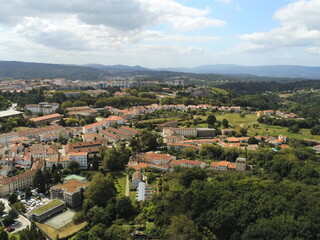 Fototapeta na wymiar Santiago de Compostela. Galicia. La Coruna, Spain. Aerial Drone Photo
