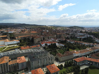 Fototapeta na wymiar Santiago de Compostela. Galicia. La Coruna, Spain. Aerial Drone Photo