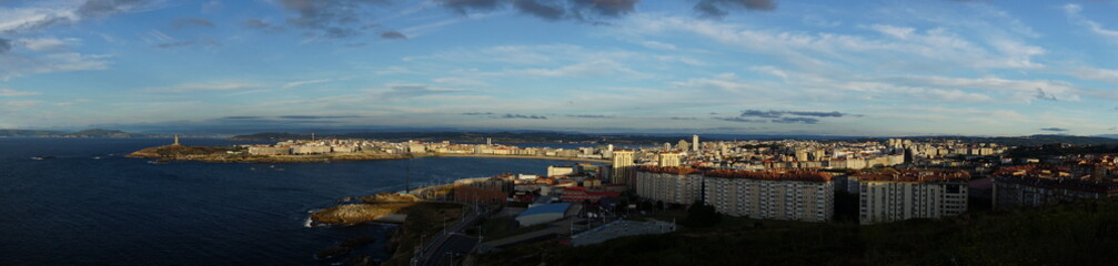 Panoramic view of A Coruña city, Galicia, Spain