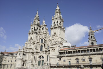 Fototapeta na wymiar Cathedral of Santiago de Compostela, historical city of Galicia. La Coruna, Spain