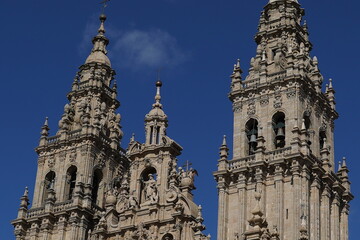 Fototapeta na wymiar People in Santiago de Compostela, historical city of Galicia. La Coruna, Spain
