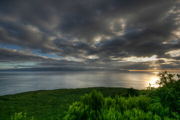 Fototapeta na wymiar Landscape View in the middle of Pico Island