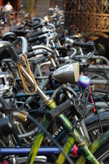 Fototapeta na wymiar many bicycles in the amsterdam city
