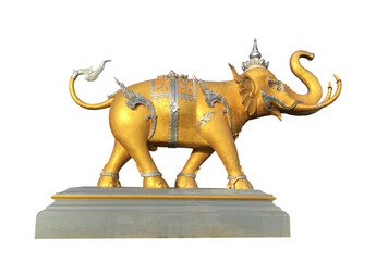 Elephant statue, isolated on white background