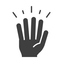 hand showing five fingers, silhouette icon design