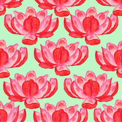 bouquet of pink magnolia or sakura, oleander flower, seamless, spring, summer flowers 