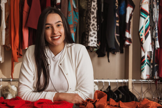 Young business owner in boutique
