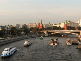 view of moscow river and kremlin