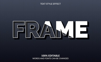 Editable Text Effect, Frame Text Style