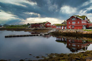 Beautiful fishing villages along the Atlantic Road, an 8.3-kilometer that runs through an archipelago in More og Romsdal county, Norway.