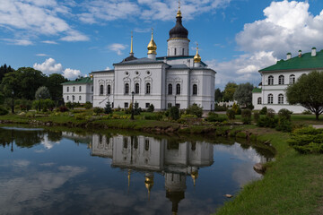 Fototapeta na wymiar Spaso-Elizarovsky convent. The monastery was founded by Saint Eleazar (1386-1481). Elizarovo, Pskov District, Russia